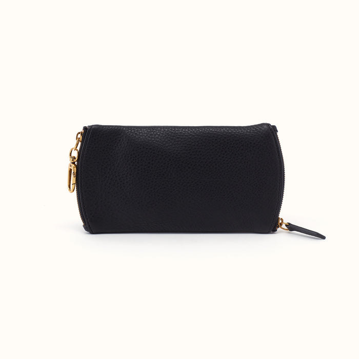 Spark Double Eyeglass Case In Pebbled Leather - Black