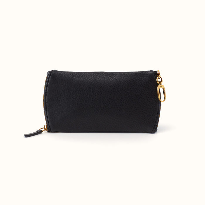 Spark Double Eyeglass Case In Pebbled Leather - Black