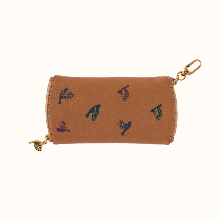 Spark Double Eyeglass Case In Pebbled Leather