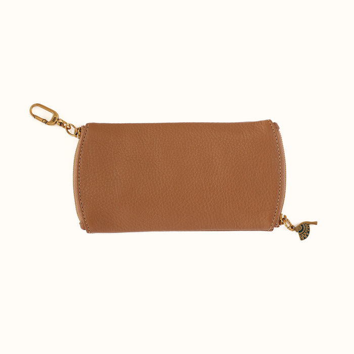 Spark Double Eyeglass Case In Pebbled Leather