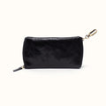 Spark Double Eyeglass Case In Polished Leather - Black