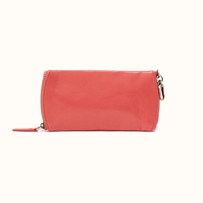 Spark Double Eyeglass Case In Polished Leather - Pink Mirage- FOL