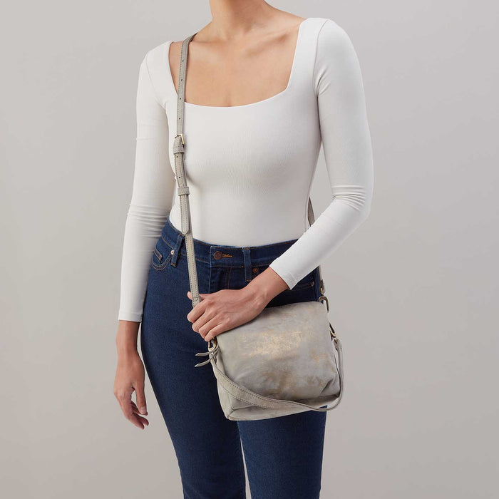 Starr Convertible Shoulder in Nubuck Leather - Golden Granite