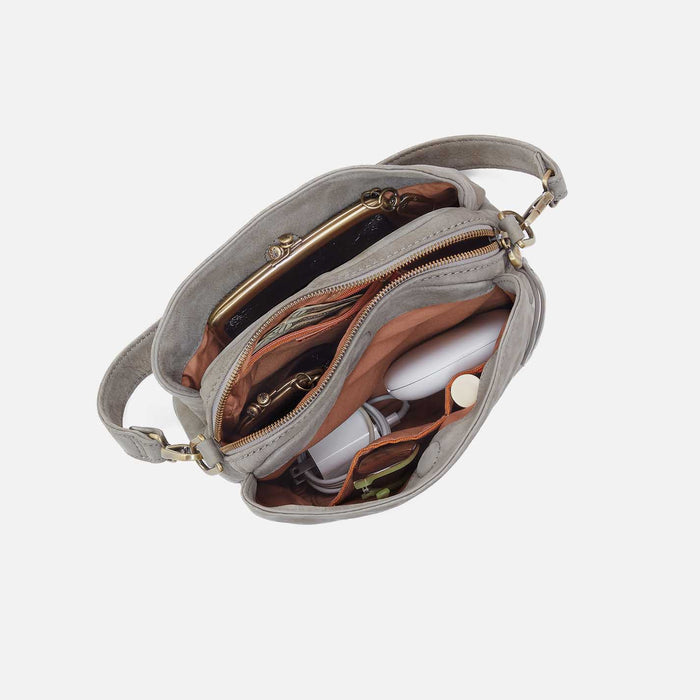 Starr Convertible Shoulder in Nubuck Leather - Golden Granite