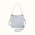 Starr Convertible Shoulder Bag in Pebbled Leather - Blue Pearl- FOL