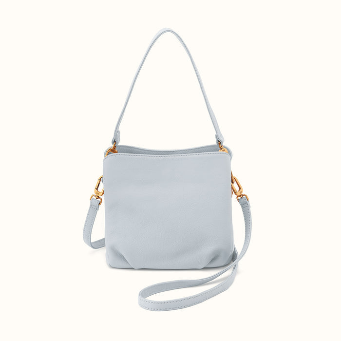 Starr Convertible Shoulder Bag in Pebbled Leather - Blue Pearl- FOL