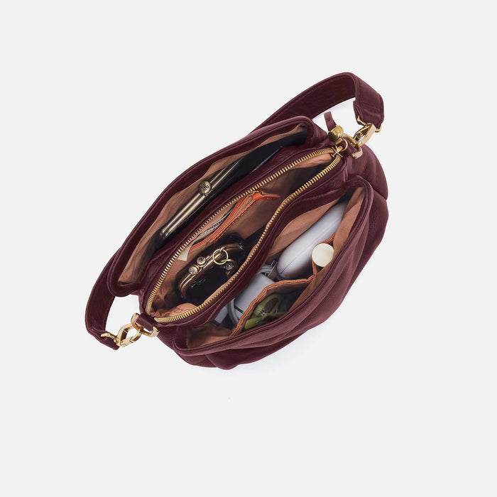 Starr Convertible Shoulder in Pebbled Leather - Mulberry Glaze
