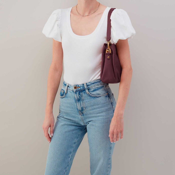 Starr Convertible Shoulder in Pebbled Leather - Mulberry Glaze