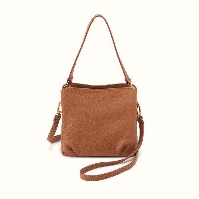 Starr Convertible Shoulder Bag in Pebbled Leather - Warm Honey- FOL