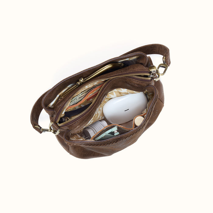 Starr Convertible Shoulder In Buffed Leather - Mocha