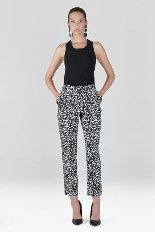 Stencil Vine Jacquard Ankle Pants