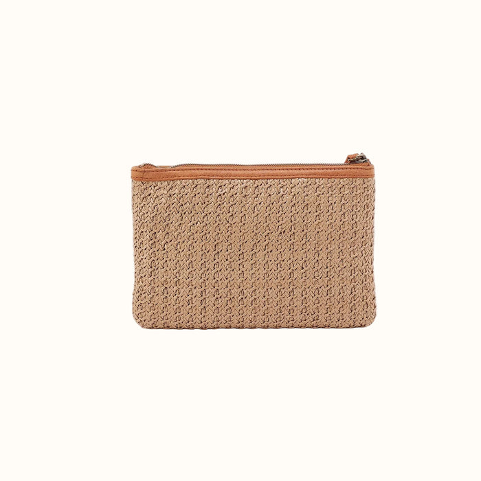 Straw Xo Pouch In Woven Straw - Meadow Woven Straw