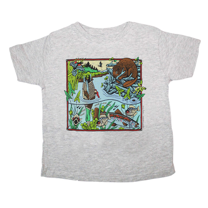 Stream Scene Heather Grey Ring Spun Toddler T-shirt