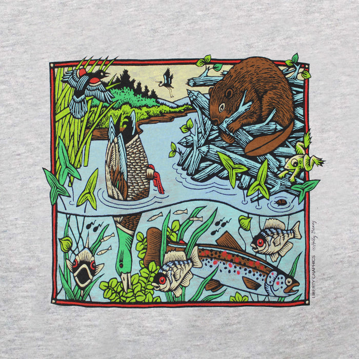 Stream Scene Heather Grey Ring Spun Toddler T-shirt
