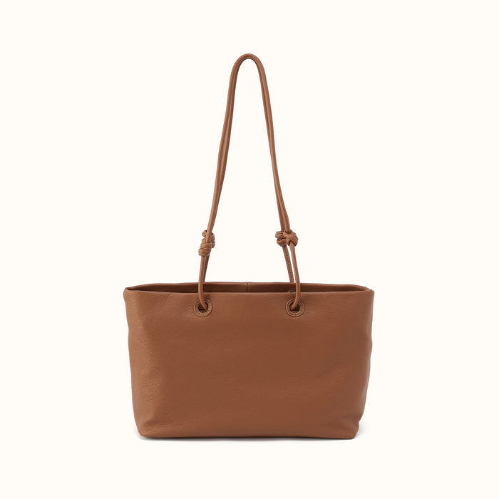 Studio Softie Tote In Pebbled Leather - Timber Brown