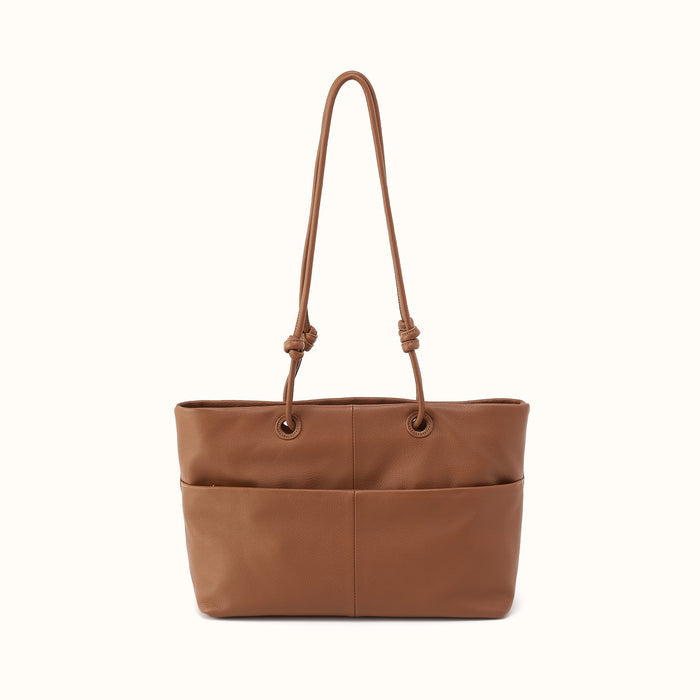 Studio Softie Tote In Pebbled Leather - Timber Brown