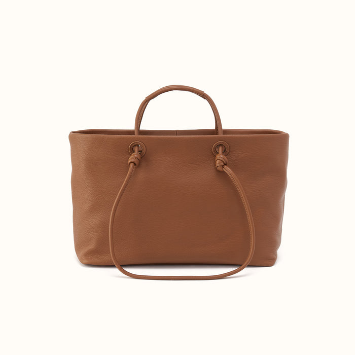 Studio Softie Tote In Pebbled Leather - Timber Brown