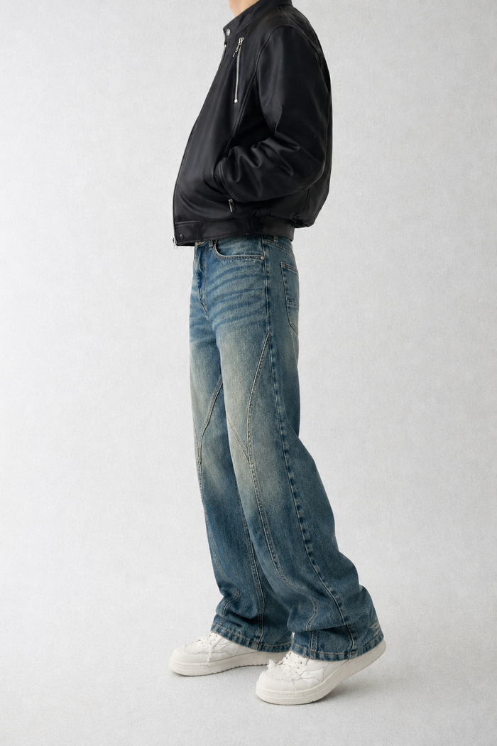 Subtle Fade Blue Straight Fit Jeans