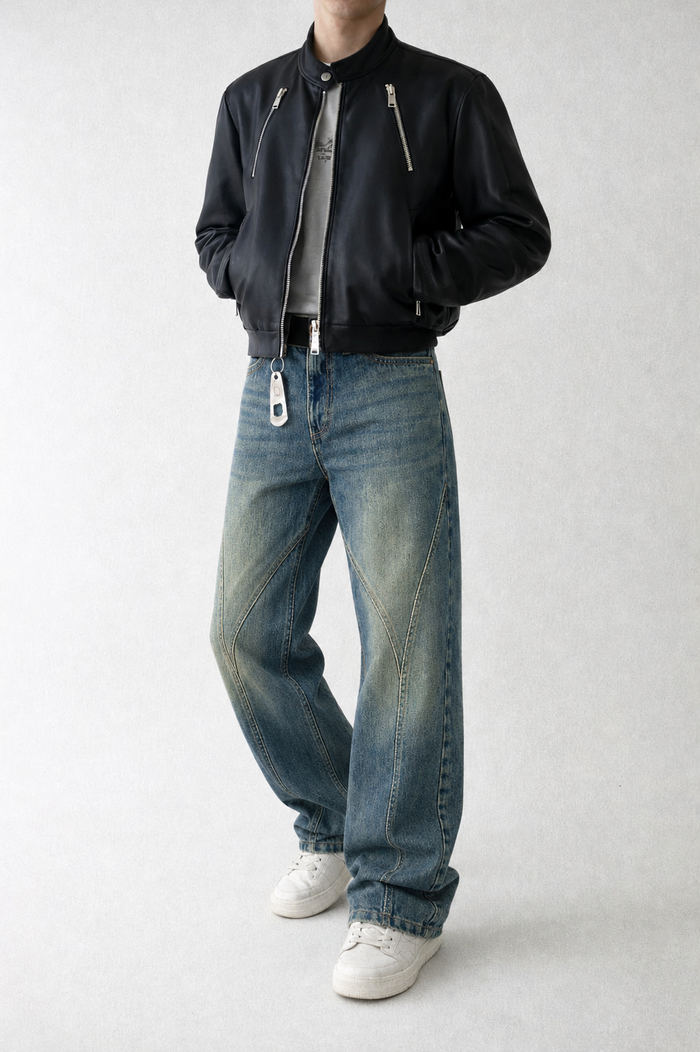 Subtle Fade Blue Straight Fit Jeans