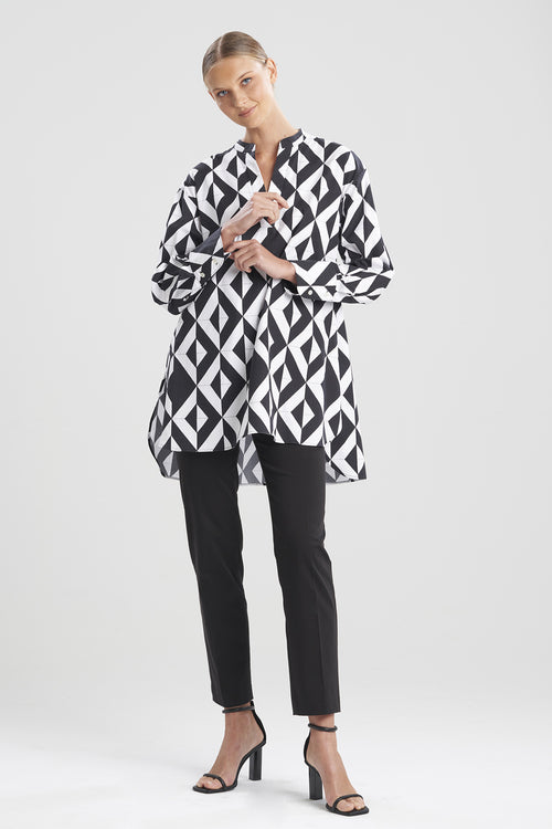 Sumi-Cotton Poplin Oversized Shirt