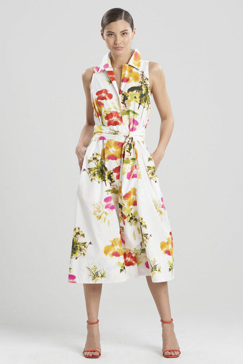 Takeda- Cotton Poplin Halter Shirtdress