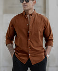 Tan Oxford Shirt 100% Cotton