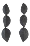 Textured Acacia Wood 3 Leaf Earrings