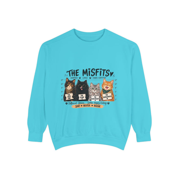 The Misfits Cat Crew Sweatshirt — Graphic Cat Mugshot Pullover