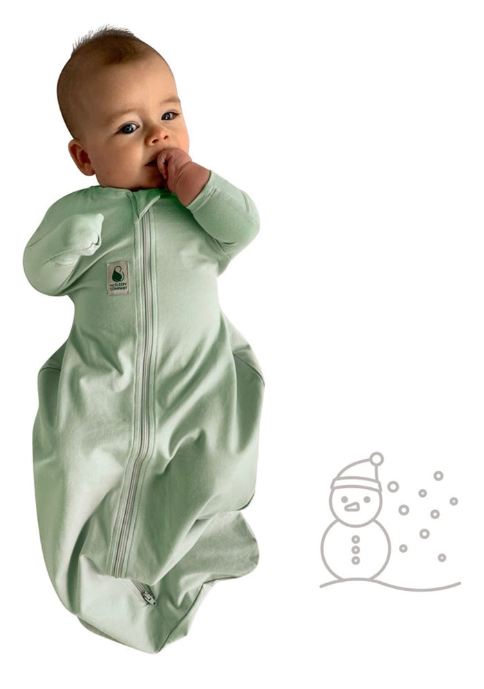 The Sleepy Company - 3-IN￼-1 Swaddle.  2.5tog (Mint).  Sleep Bag