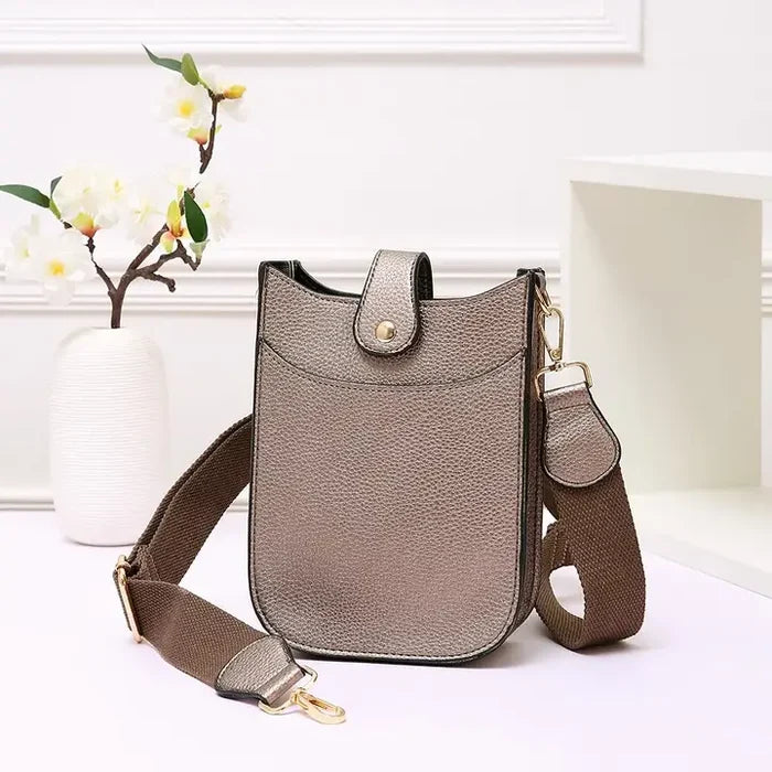 The Zoey Vegan Leather Canvas Strap Bag