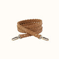 Thin Braided Strap In Buffed Leather