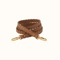 Thin Braided Strap In Pebbled Leather