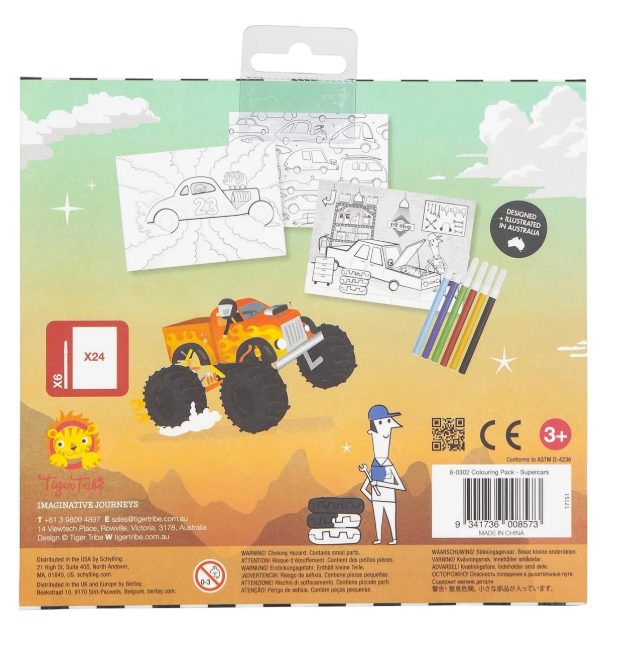 Tiger Tribe | Supercars Colouring Pack