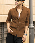 Toffee Brown Lightweight Oxford Shirt 100% Cotton