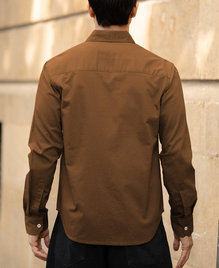 Toffee Brown Lightweight Oxford Shirt 100% Cotton