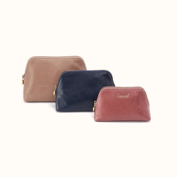 Tri-Pouch In Polished Leather