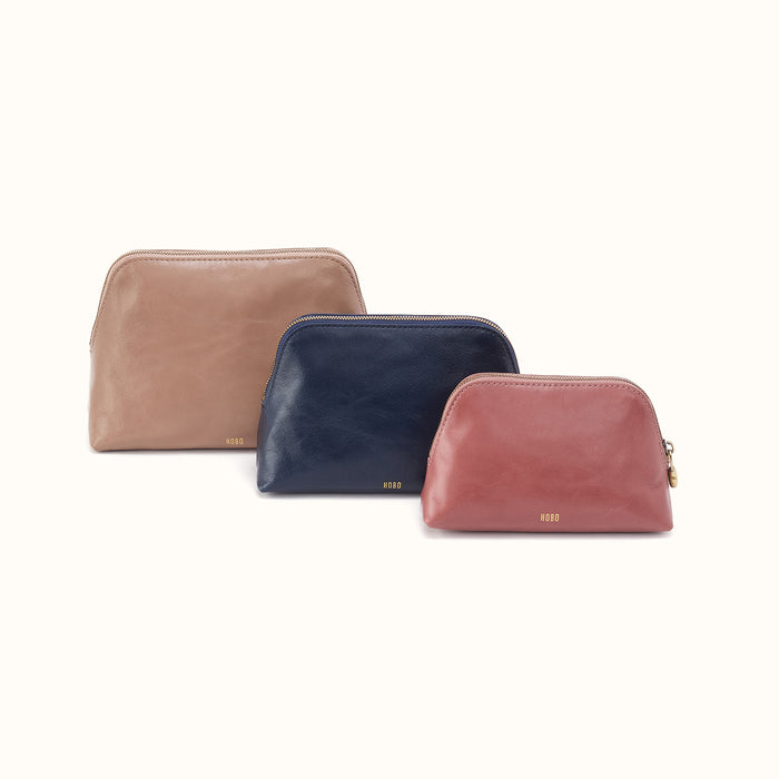 Tri-Pouch In Polished Leather
