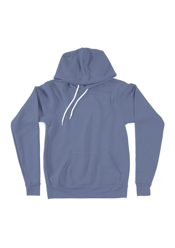 unisex lavender blue hoodie fleece front flat image