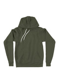 unisex military green hoodie fleece front flat view