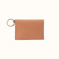 Vida Card Case In Micro Pebbled Leather - Biscuit
