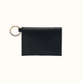 Vida Card Case In Micro Pebbled Leather - Black