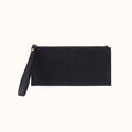 Vida Large Pouch in Micro Pebbled Leather - Black- FOL