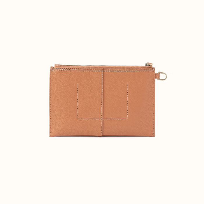Vida Small Pouch In Micro Pebbled Leather - Biscuit
