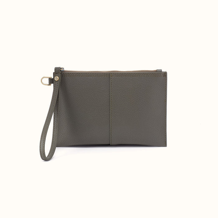 Vida Small Pouch in Micro Pebbled Leather - Desert Palm- FOL
