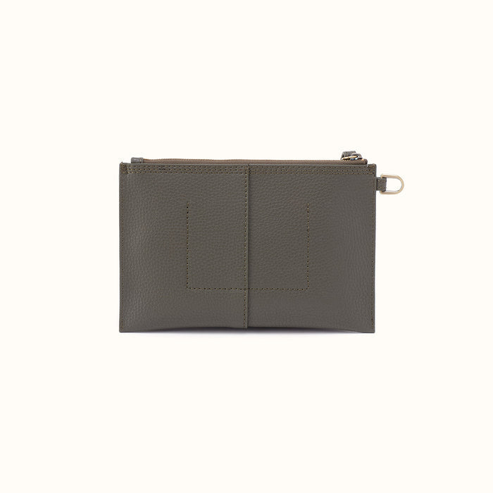 Vida Small Pouch in Micro Pebbled Leather - Desert Palm