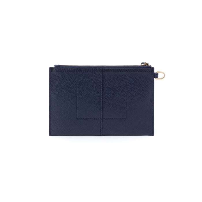 Vida Small Pouch In Micro Pebbled Leather - Mood Indigo