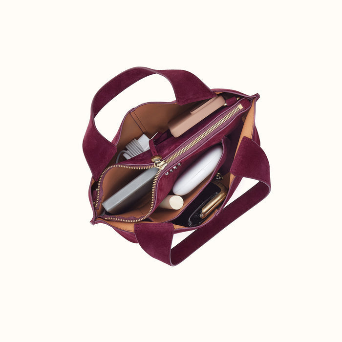 Vida Small Tote In Suede Leather