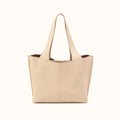 Vida Tote In Micro Pebbled Leather - Almond- FOL