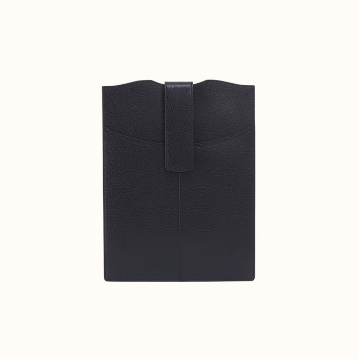 Vida Vertical Laptop In Micro Pebbled Leather - Black