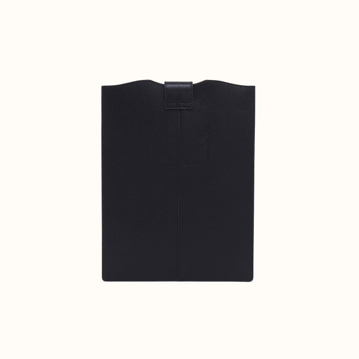 Vida Vertical Laptop In Micro Pebbled Leather - Black